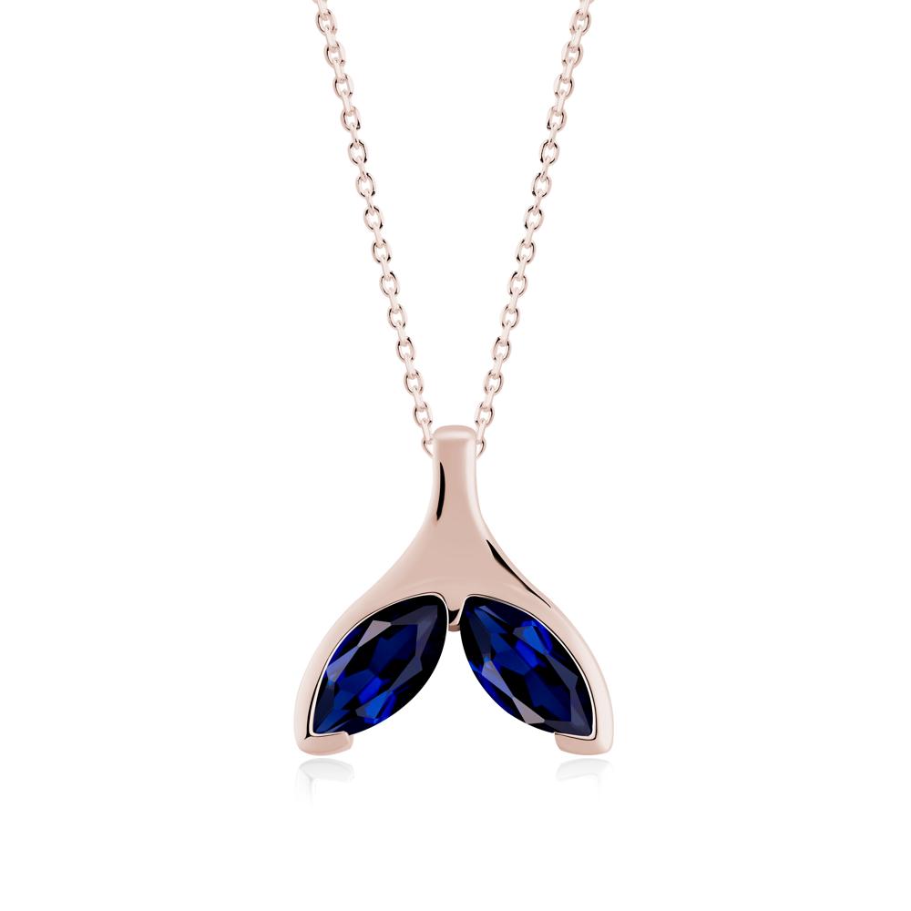 Marquise Sapphire Whale Tail Pendant - LUO Jewelry #metal_14k rose gold