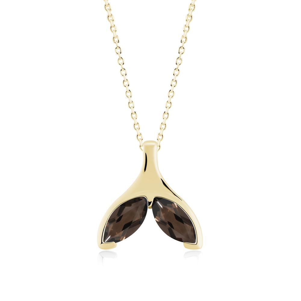 Marquise Smoky Quartz Whale Tail Necklace - LUO Jewelry #metal_18k yellow gold