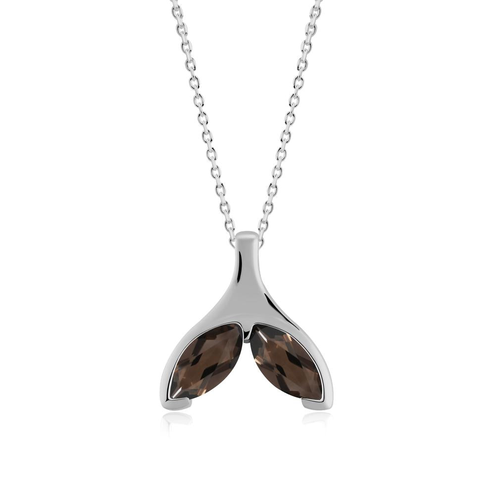 Marquise Smoky Quartz Whale Tail Necklace - LUO Jewelry #metal_platinum