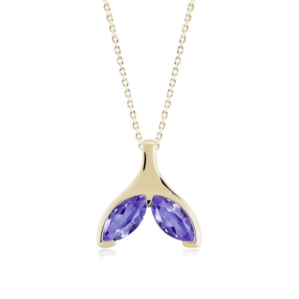 Marquise Tanzanite Whale Tail Pendant - LUO Jewelry #metal_14k yellow gold