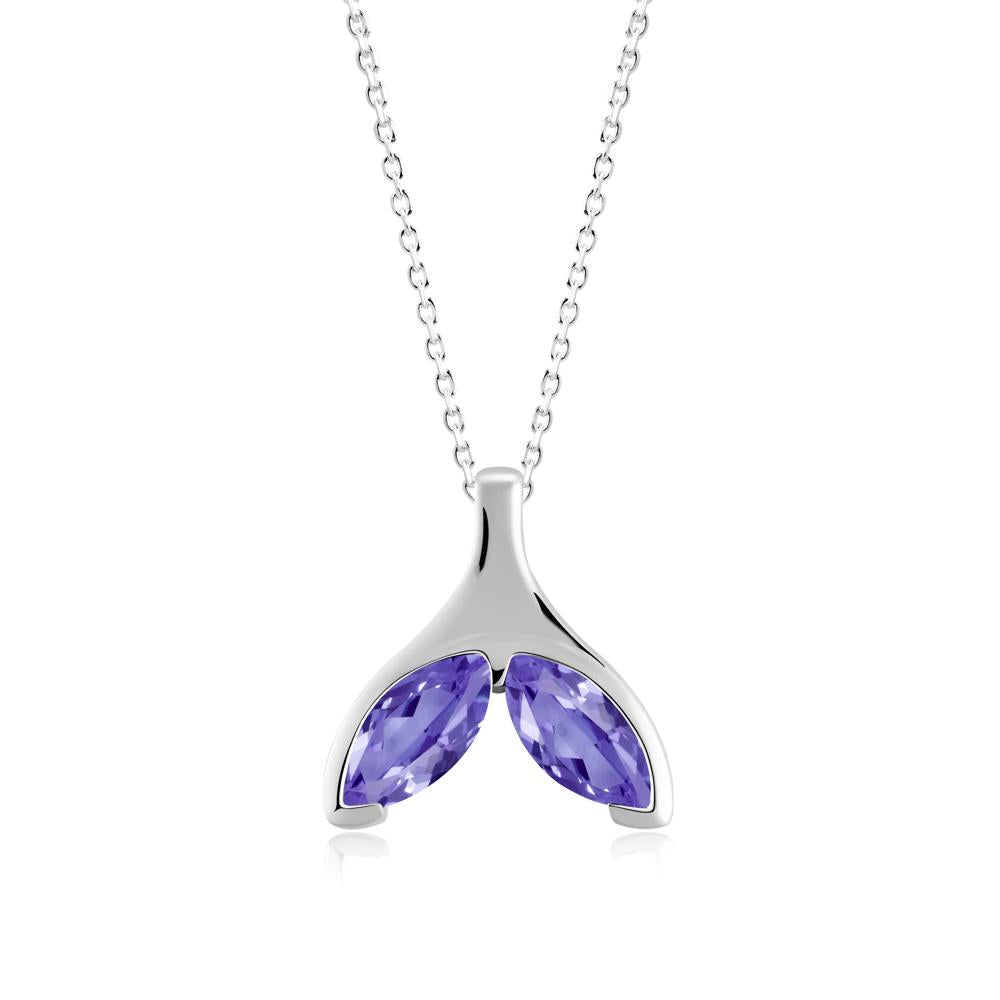 Marquise Tanzanite Whale Tail Pendant - LUO Jewelry #metal_18k white gold