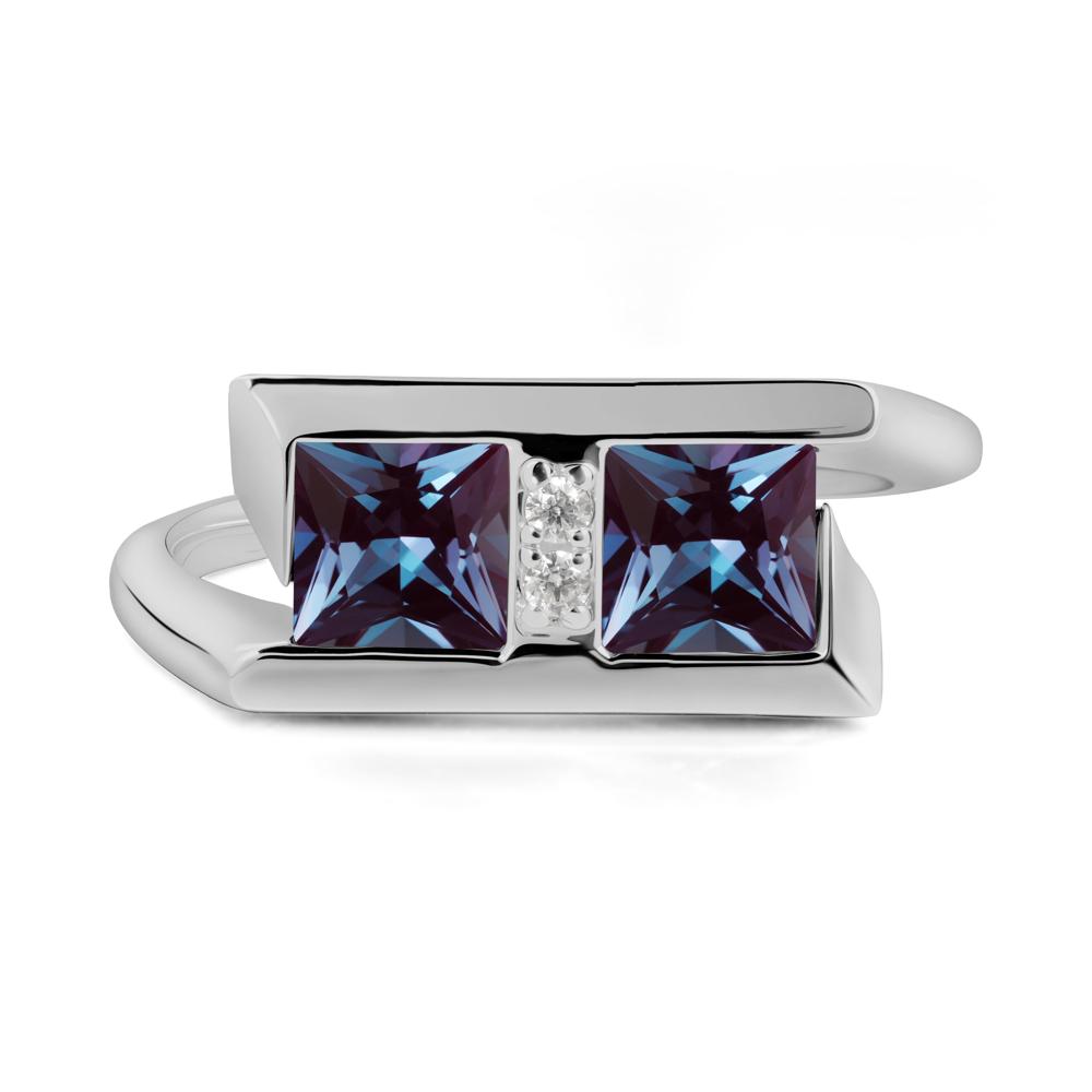 Double Stone Alexandrite Tension Ring - LUO Jewelry #metal_platinum