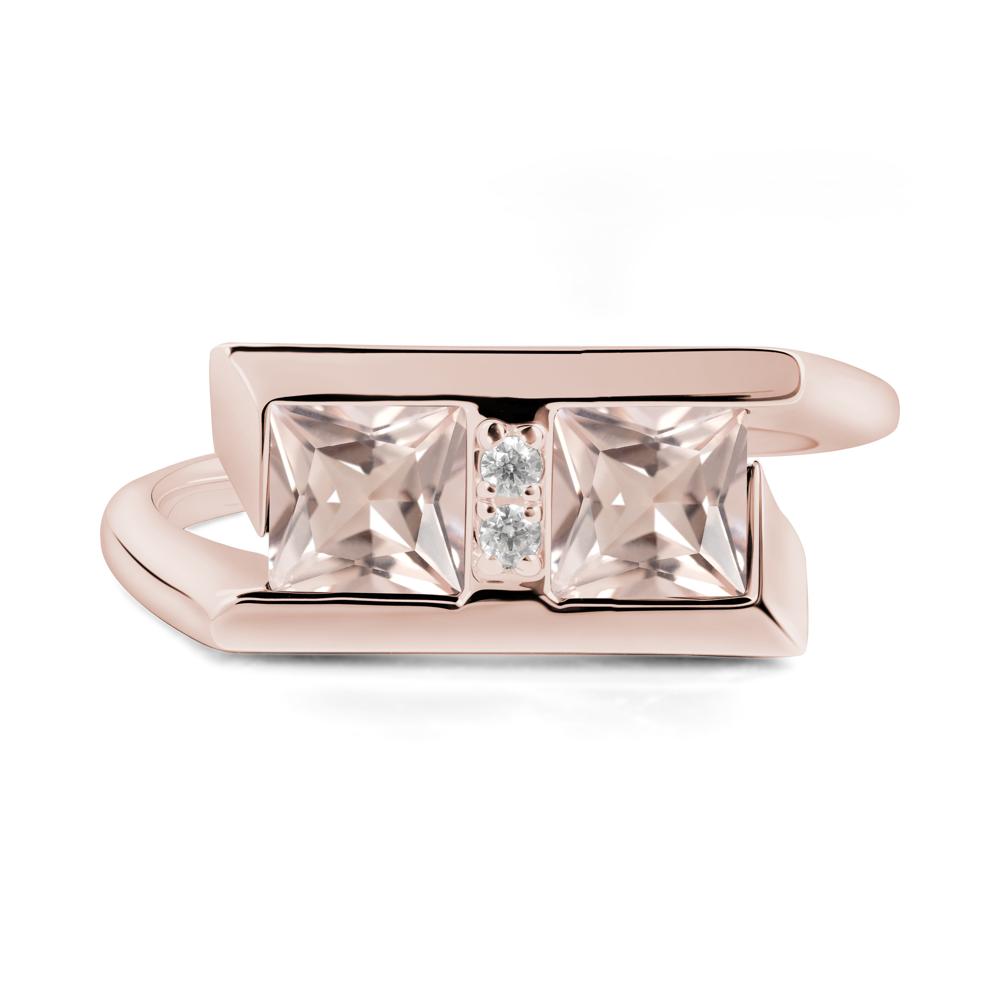 Toi Et Moi  Square Morganite Ring - LUO Jewelry #metal_14k rose gold