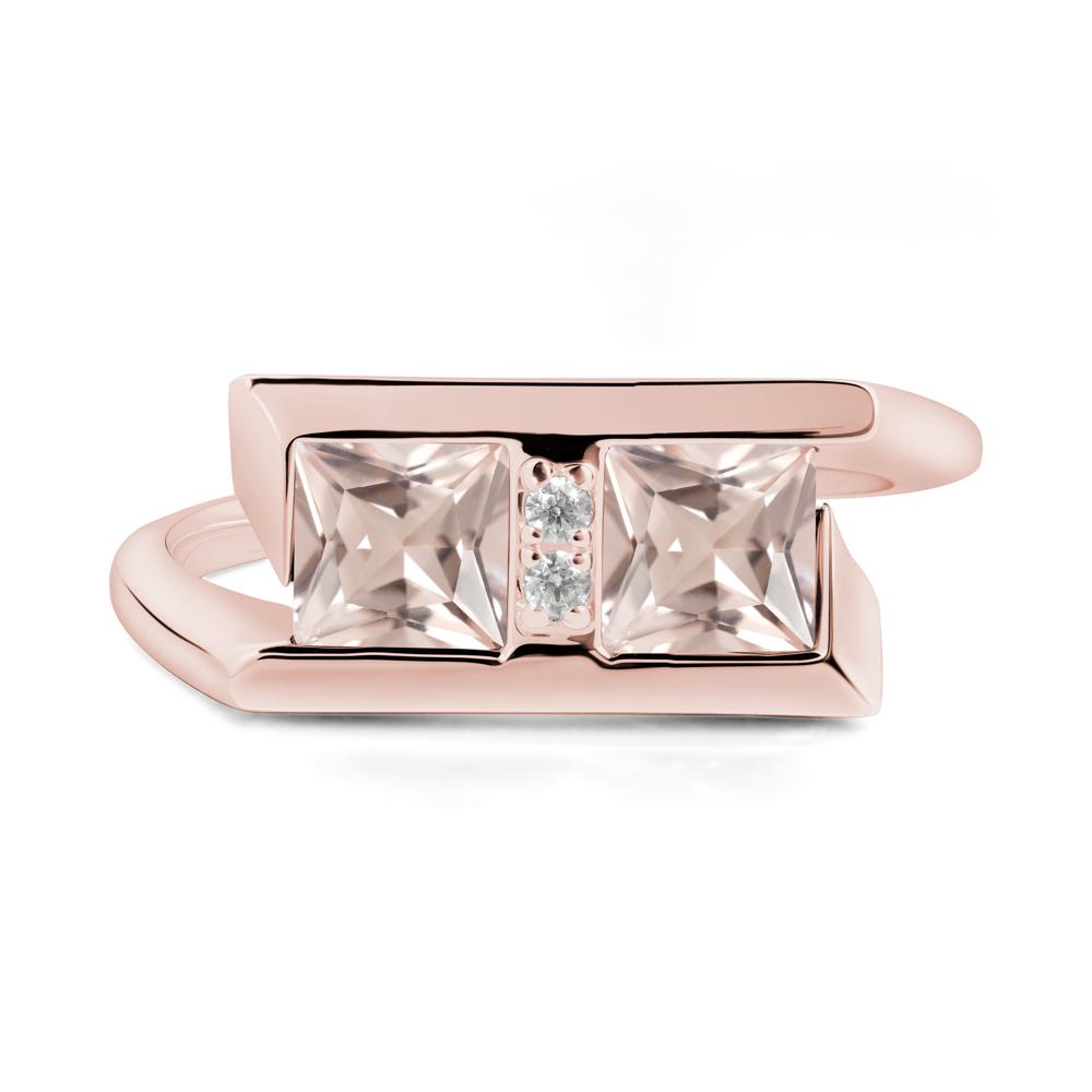 Toi Et Moi  Square Morganite Ring - LUO Jewelry #metal_18k rose gold