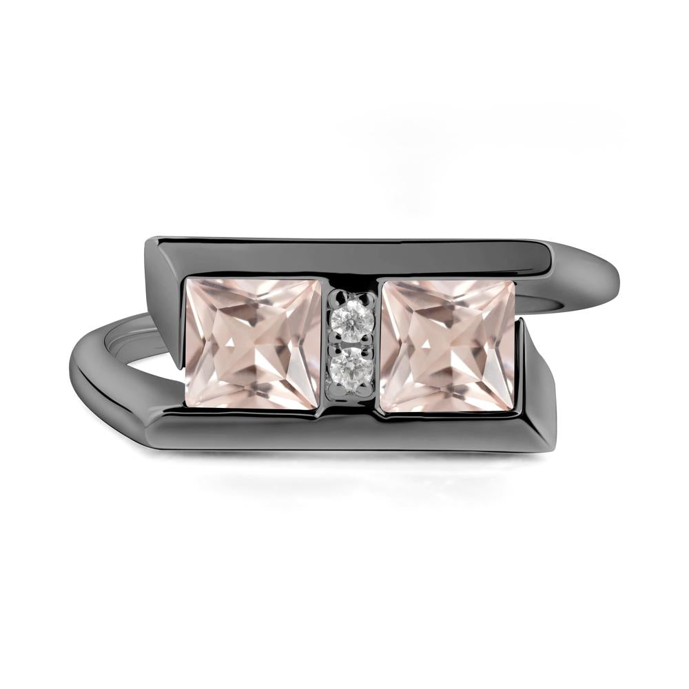 Toi Et Moi  Square Morganite Ring - LUO Jewelry #metal_black finish sterling silver