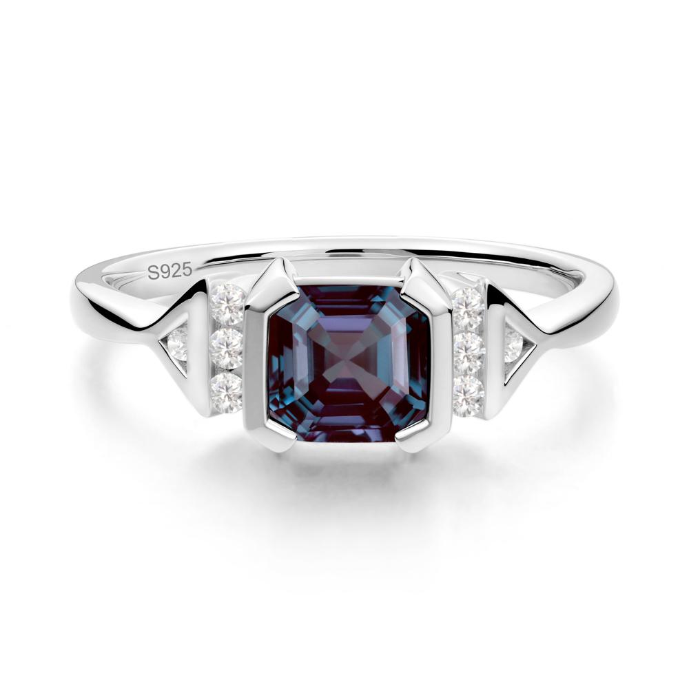 Statement Asscher Cut Alexandrite Ring - LUO Jewelry #metal_sterling silver