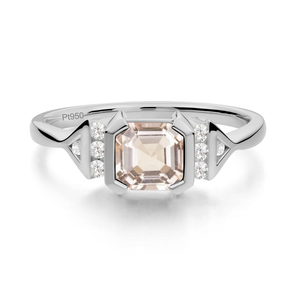 Statement Asscher Cut Morganite Ring - LUO Jewelry #metal_platinum
