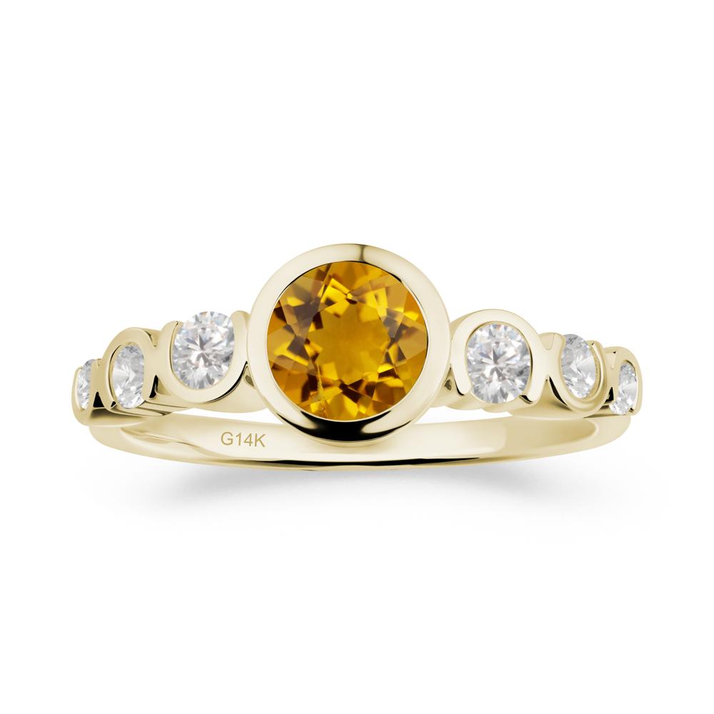 Multi Round Cut Citrine Ring - LUO Jewelry #metal_14k yellow gold