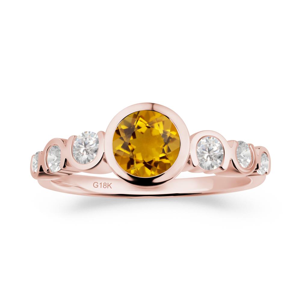 Multi Round Cut Citrine Ring - LUO Jewelry #metal_18k rose gold