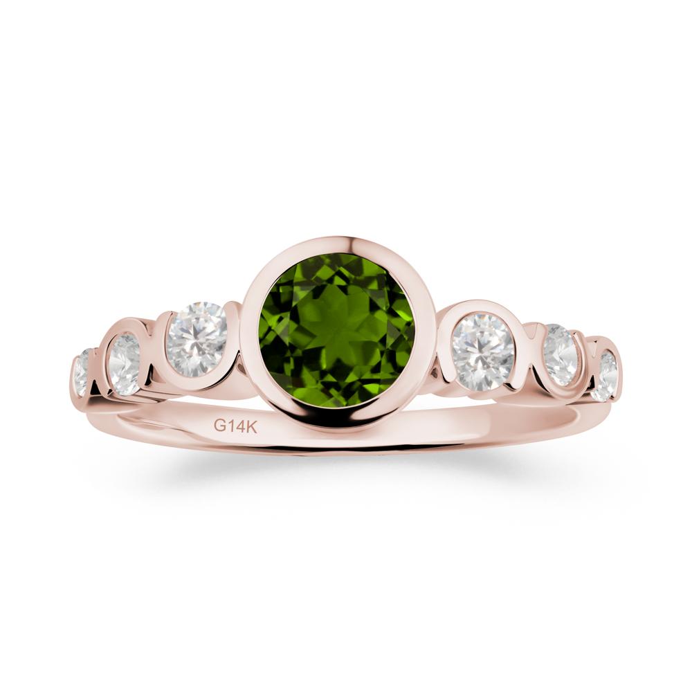 Multi Round Cut Diopside Ring - LUO Jewelry #metal_14k rose gold