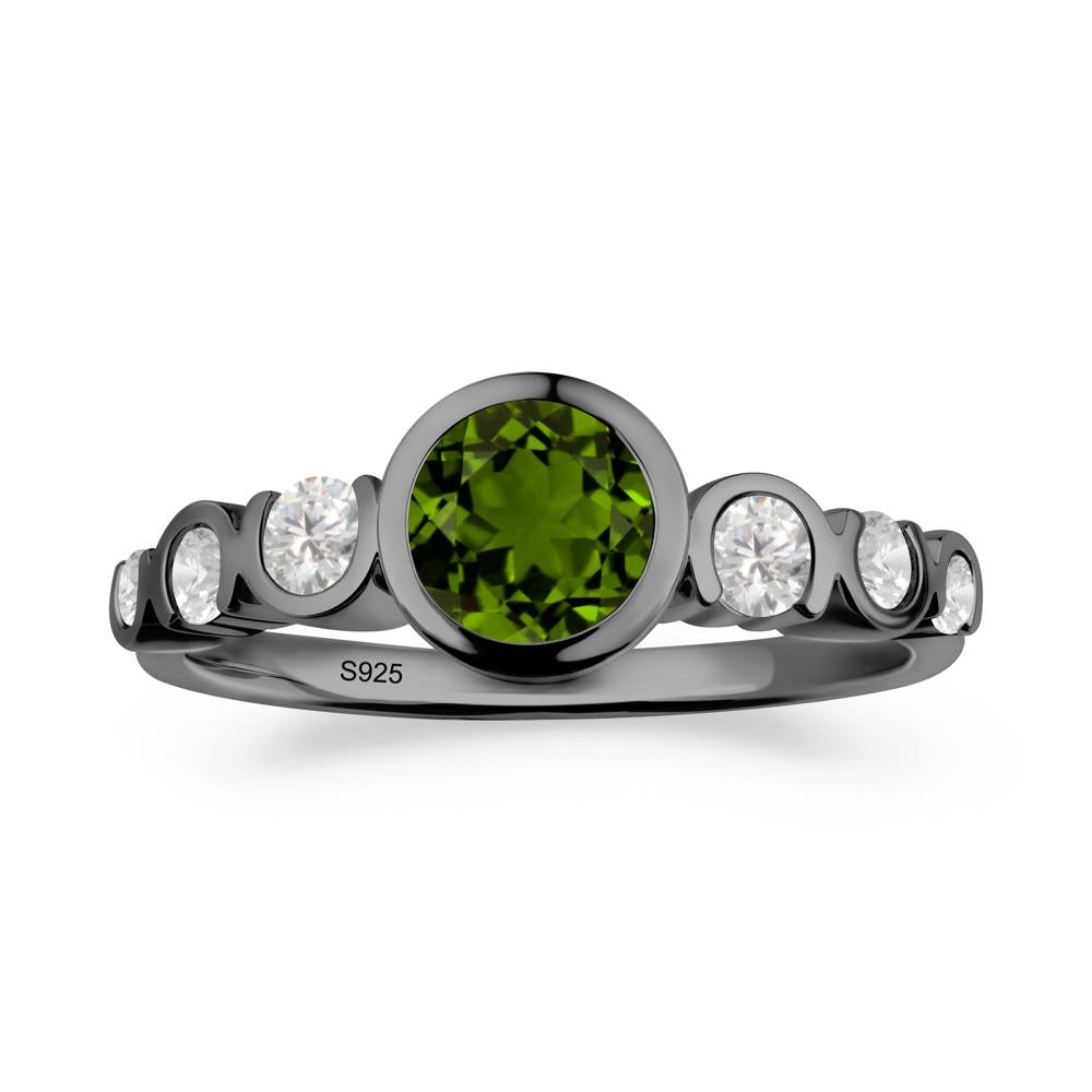 Multi Round Cut Diopside Ring - LUO Jewelry #metal_black finish sterling silver