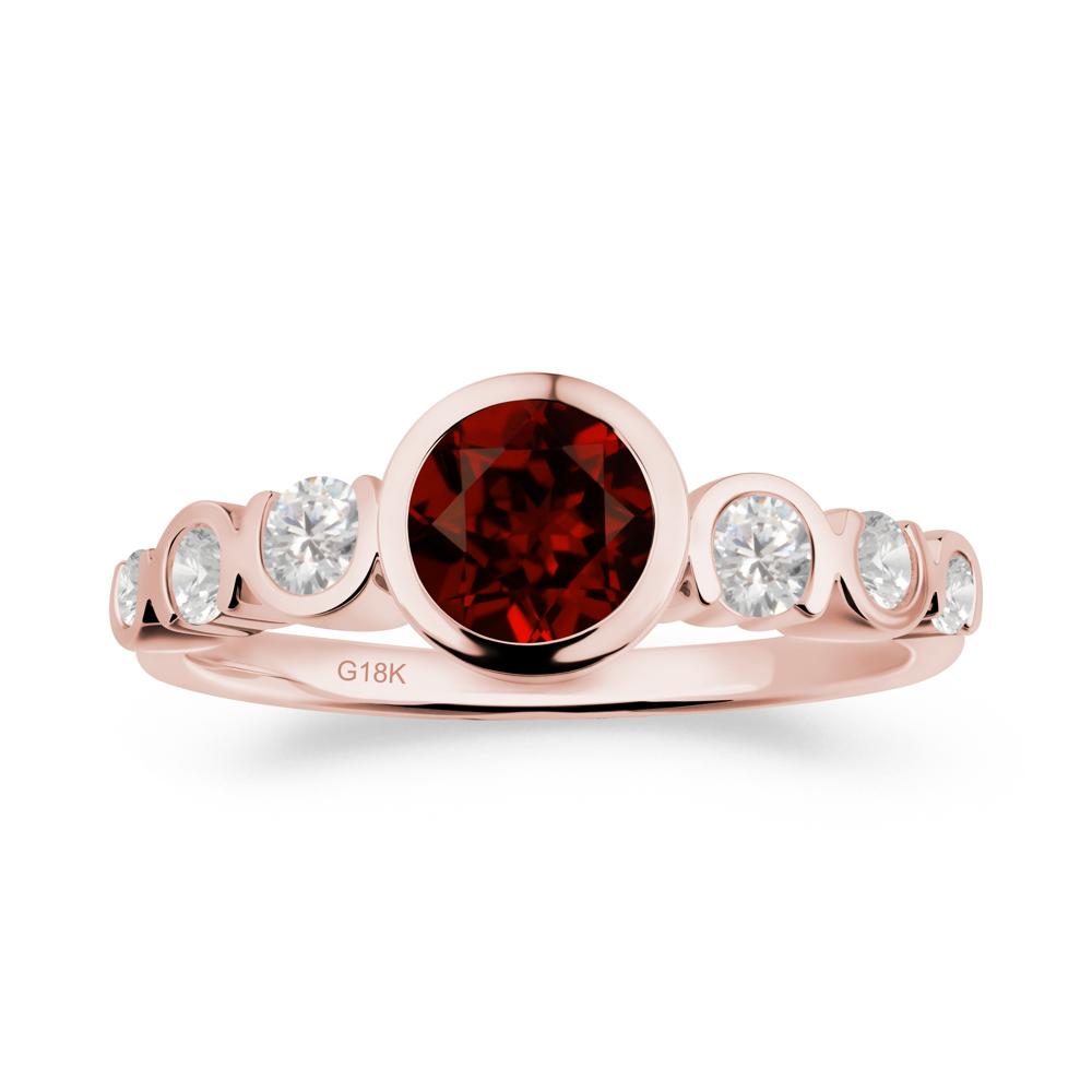 Multi Round Cut Garnet Ring - LUO Jewelry #metal_18k rose gold