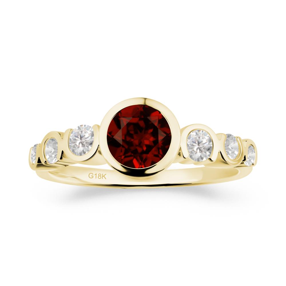 Multi Round Cut Garnet Ring - LUO Jewelry #metal_18k yellow gold