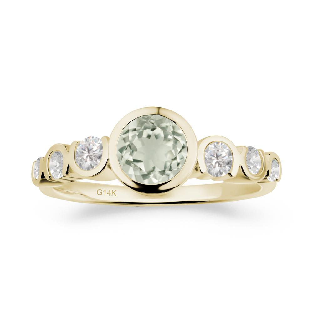 Green Amethyst Multi Stone Engagement Ring - LUO Jewelry #metal_14k yellow gold