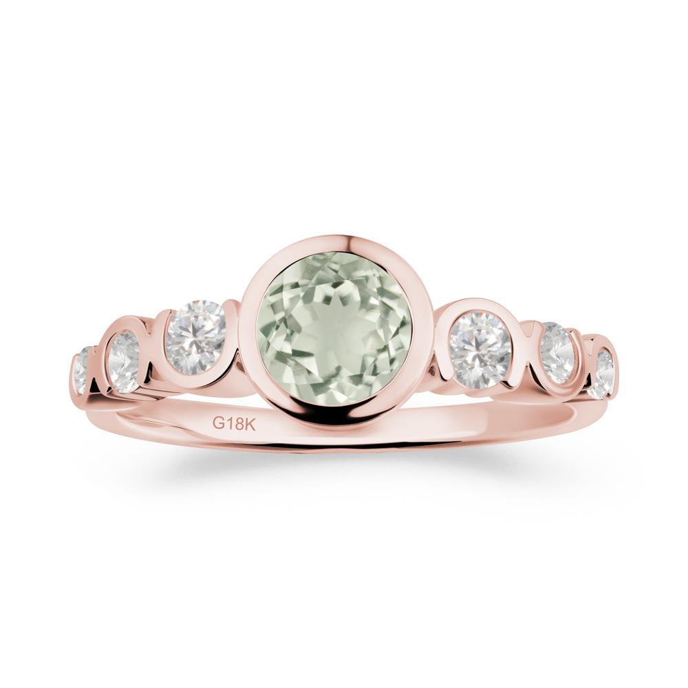 Green Amethyst Multi Stone Engagement Ring - LUO Jewelry #metal_18k rose gold