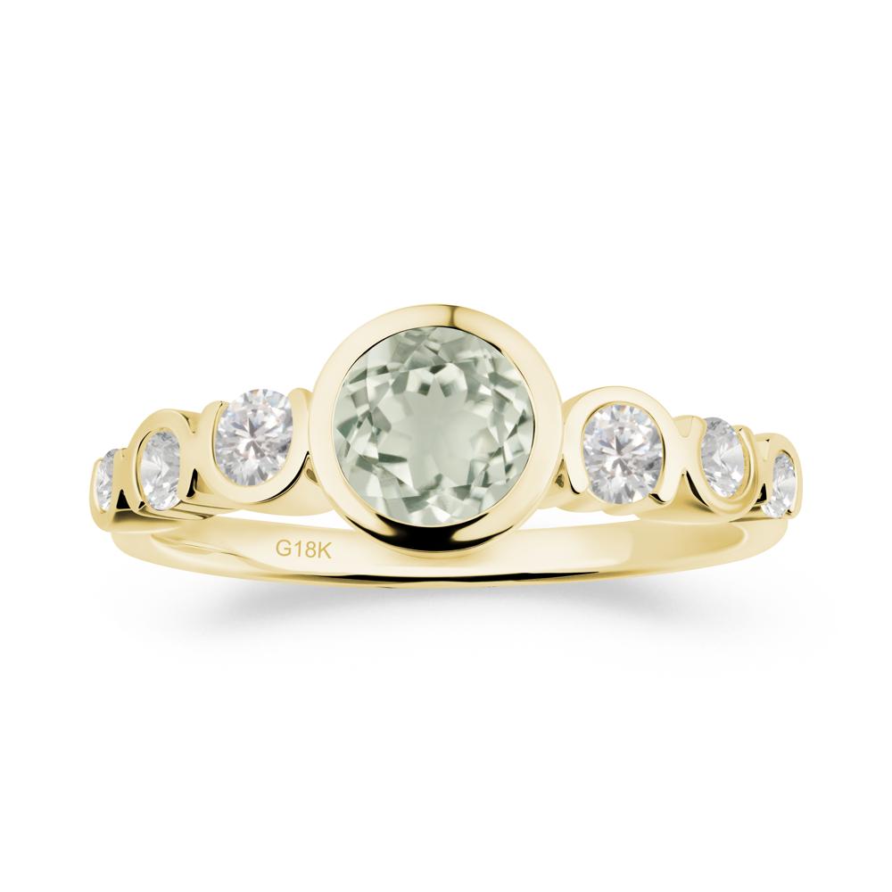 Green Amethyst Multi Stone Engagement Ring - LUO Jewelry #metal_18k yellow gold