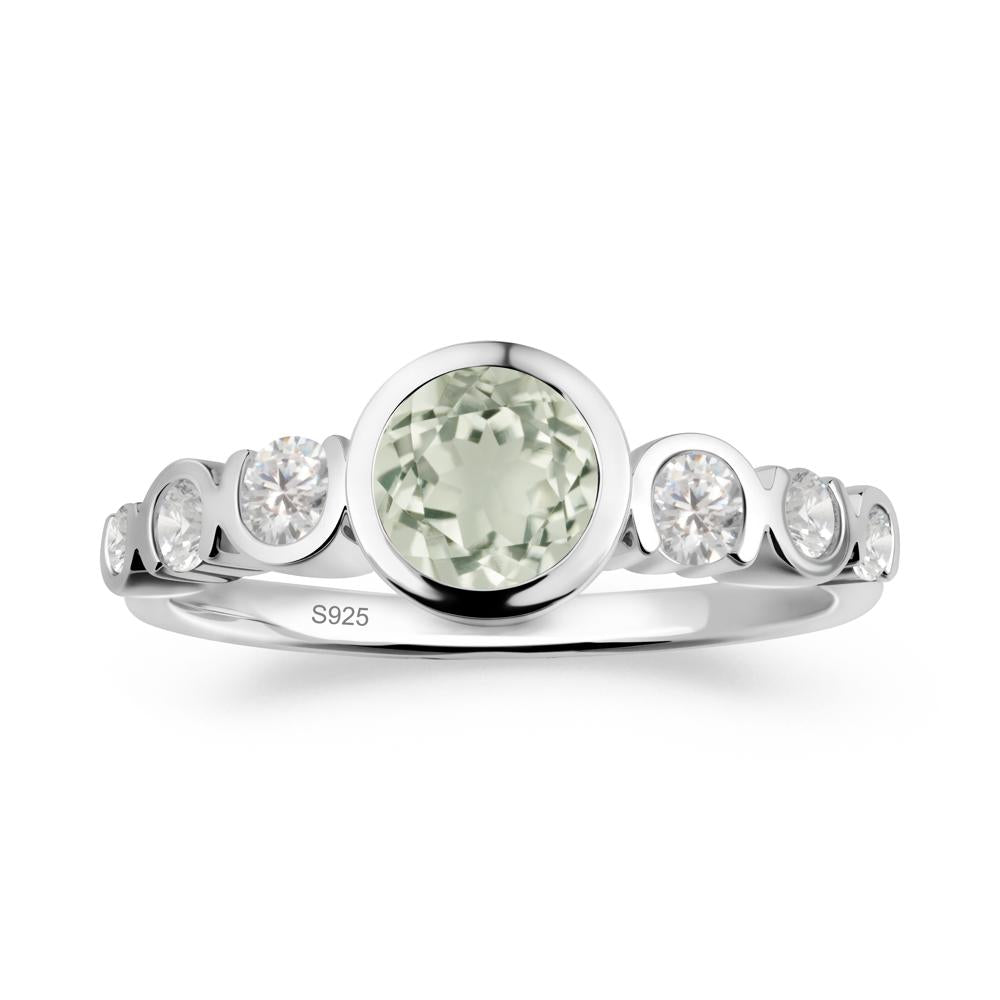 Green Amethyst Multi Stone Engagement Ring - LUO Jewelry #metal_sterling silver
