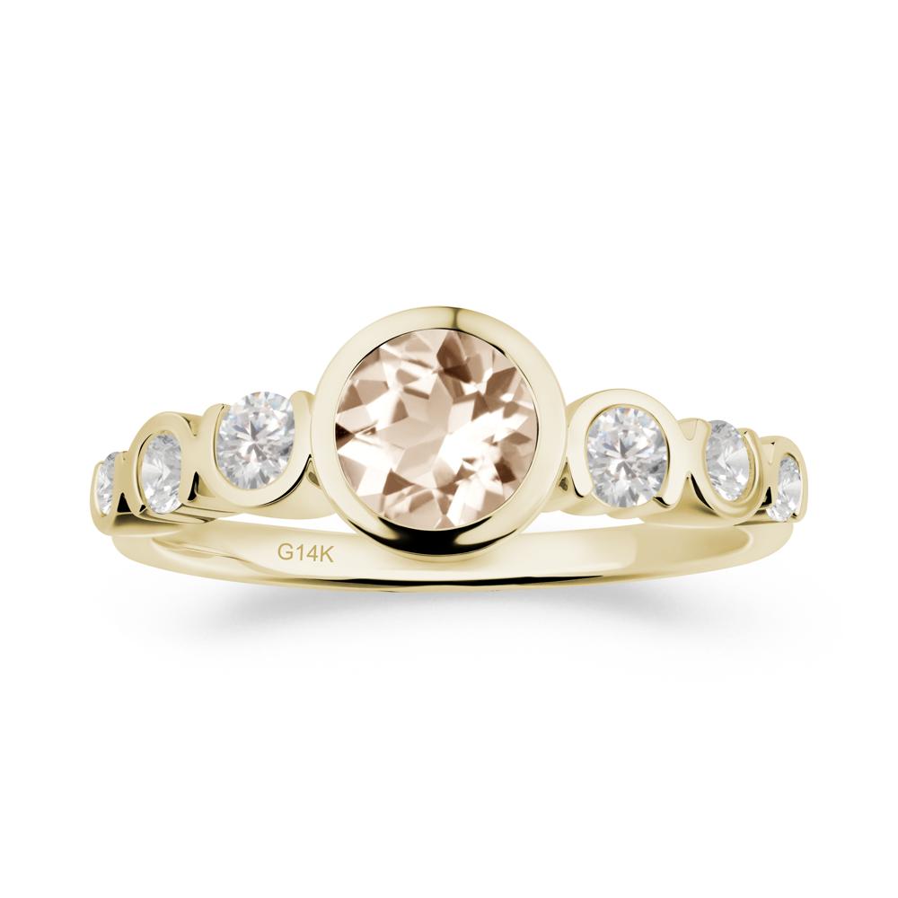 Morganite Multi Stone Engagement Ring - LUO Jewelry #metal_14k yellow gold