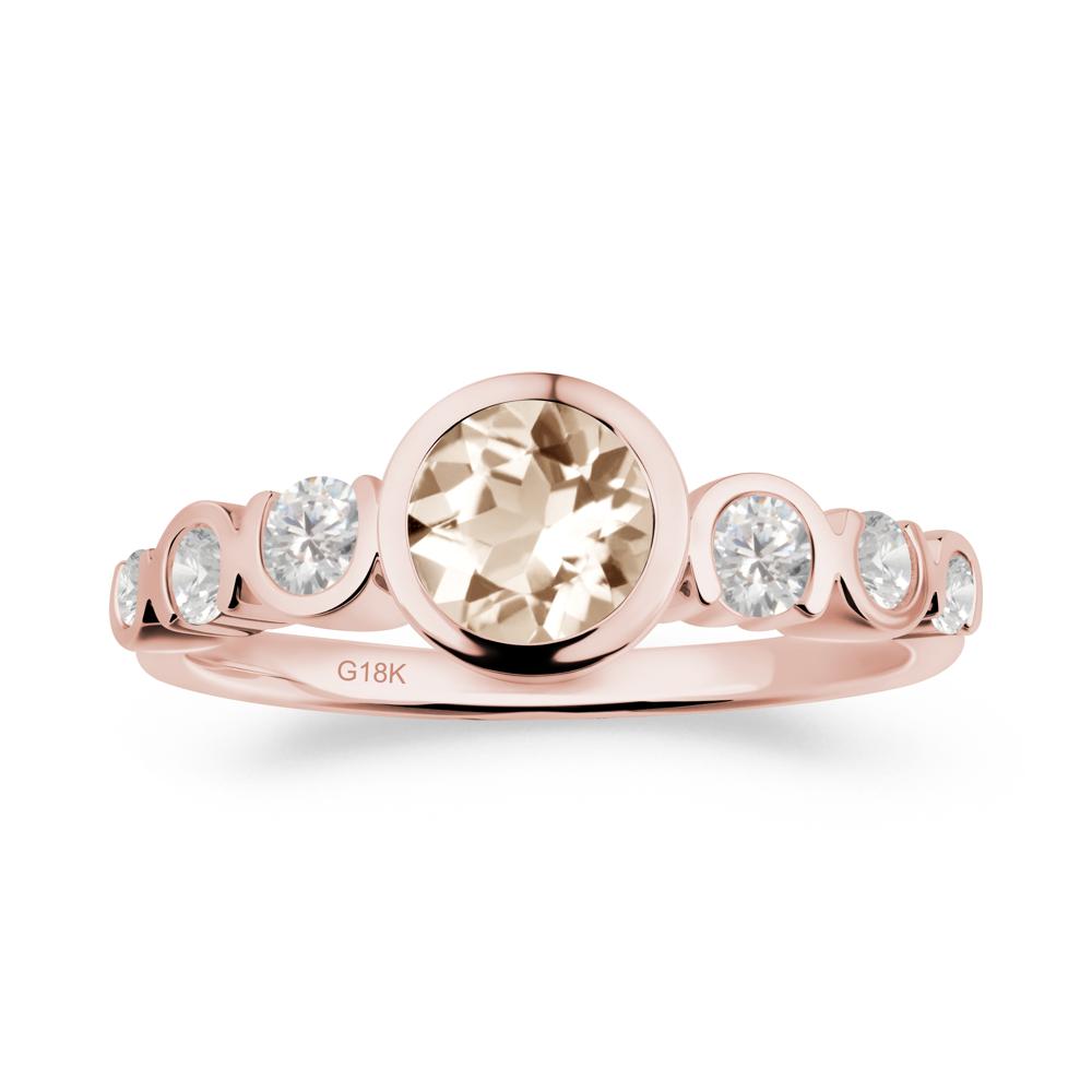 Morganite Multi Stone Engagement Ring - LUO Jewelry #metal_18k rose gold