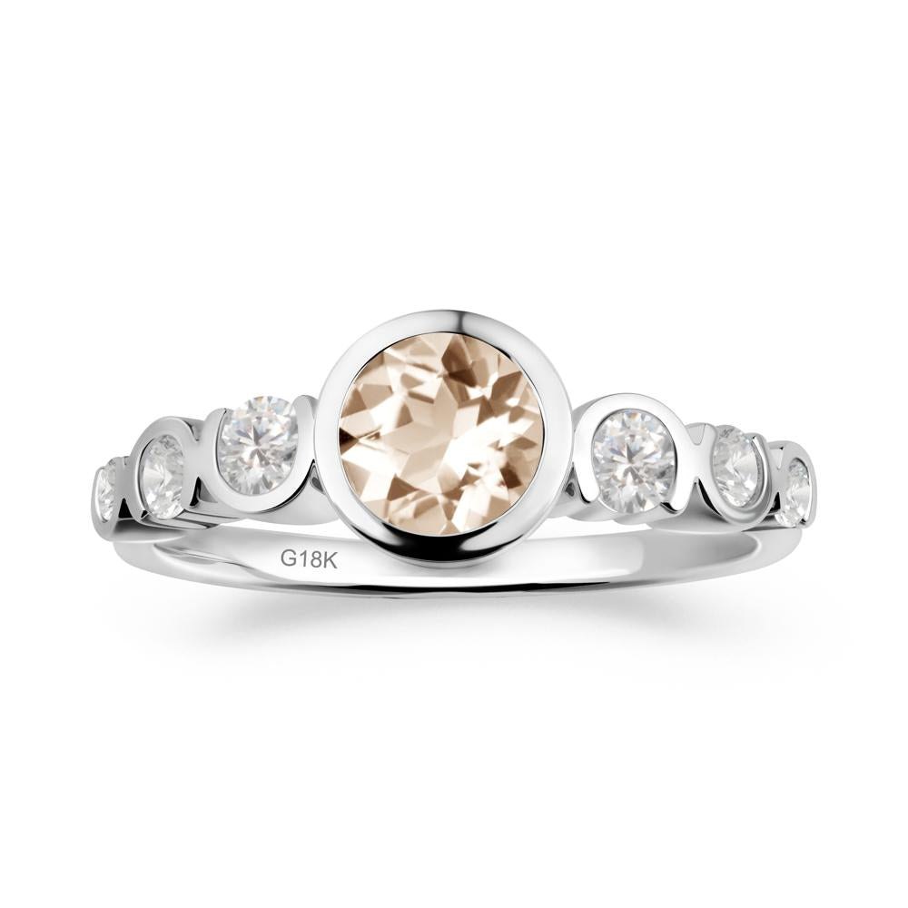 Morganite Multi Stone Engagement Ring - LUO Jewelry #metal_18k white gold