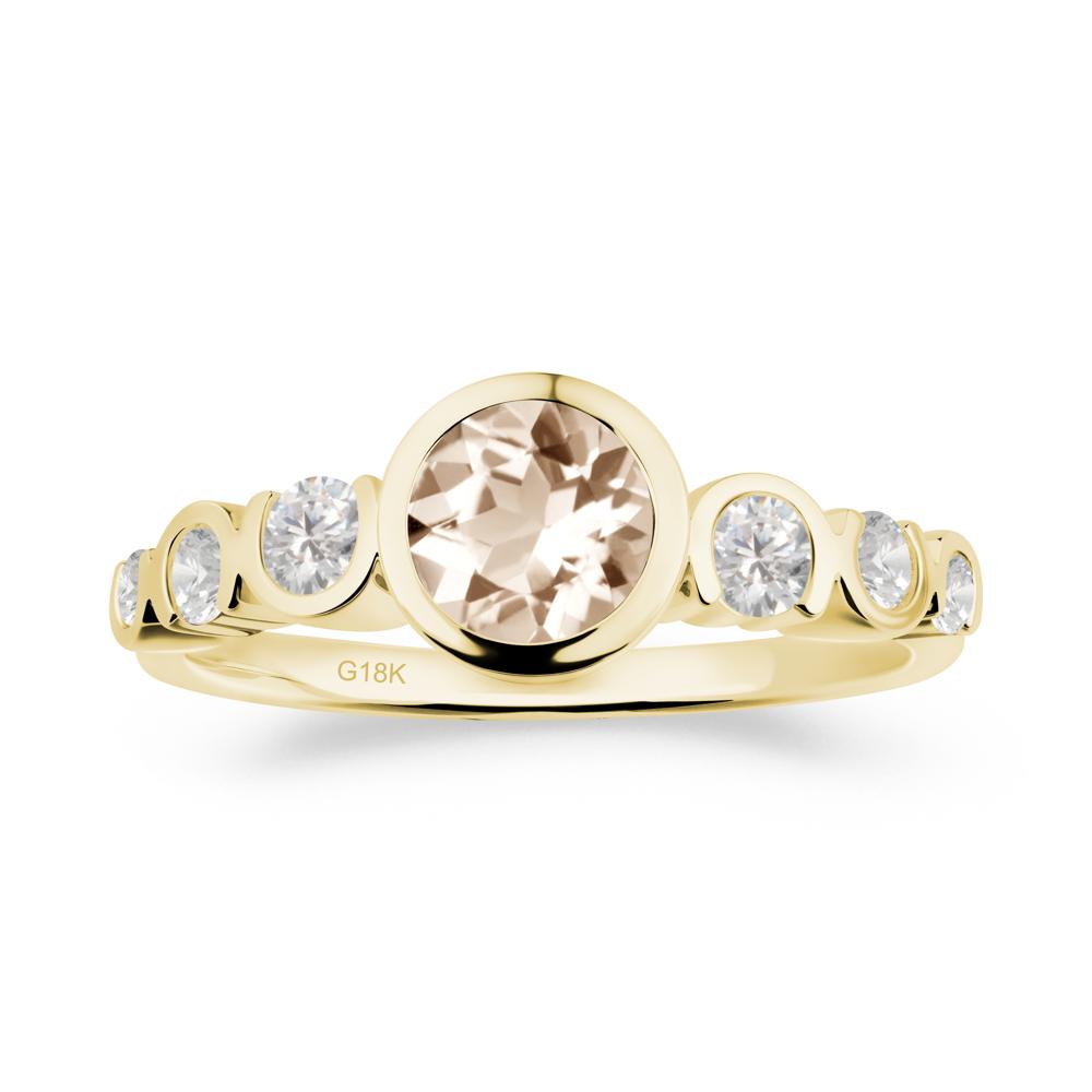 Morganite Multi Stone Engagement Ring - LUO Jewelry #metal_18k yellow gold