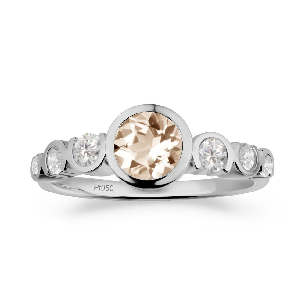 Morganite Multi Stone Engagement Ring - LUO Jewelry #metal_platinum