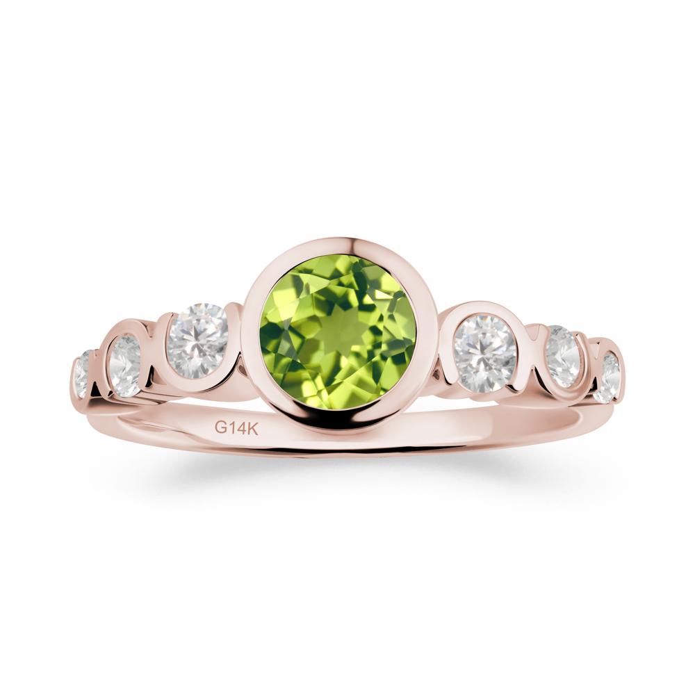 Multi Round Cut Peridot Ring - LUO Jewelry #metal_14k rose gold
