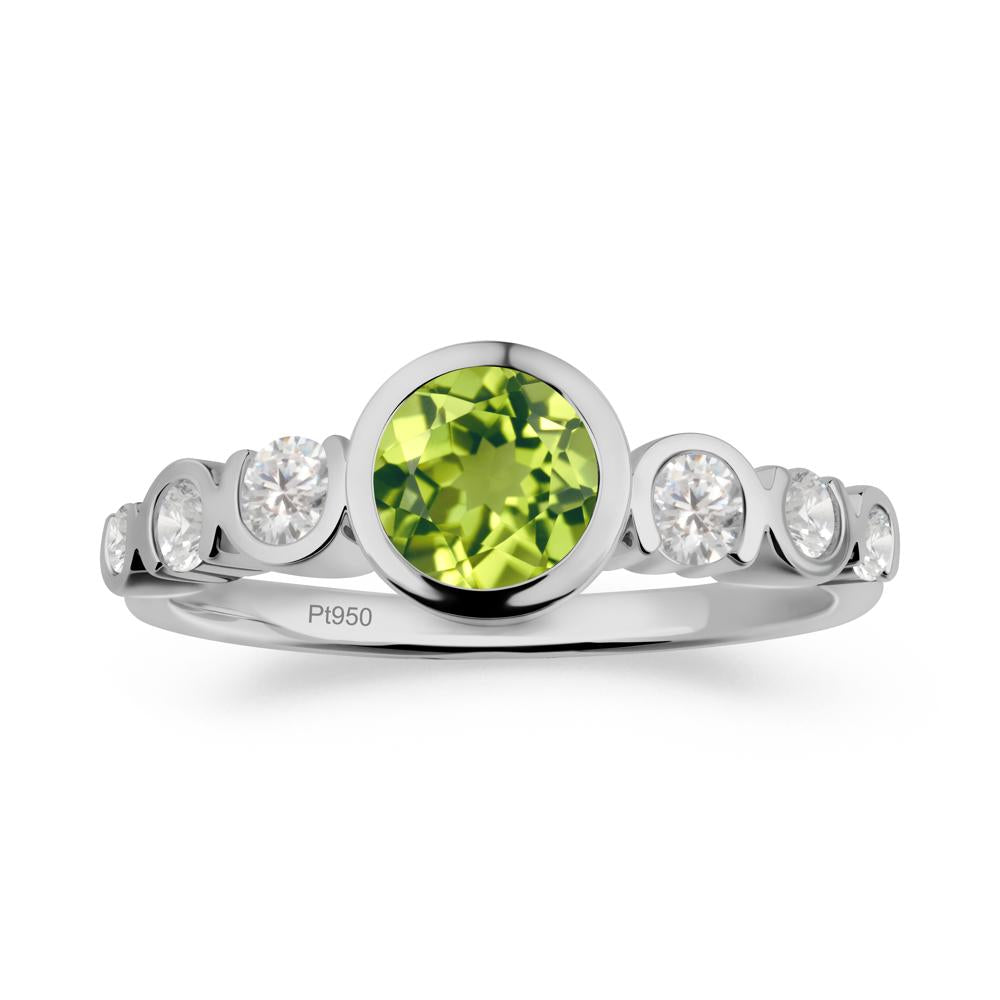 Multi Round Cut Peridot Ring - LUO Jewelry #metal_platinum