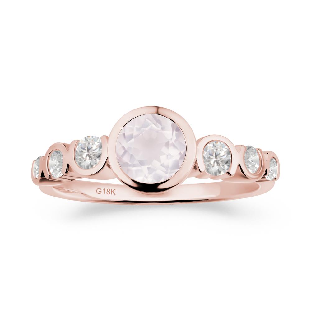 Rose Quartz Multi Stone Engagement Ring - LUO Jewelry #metal_18k rose gold