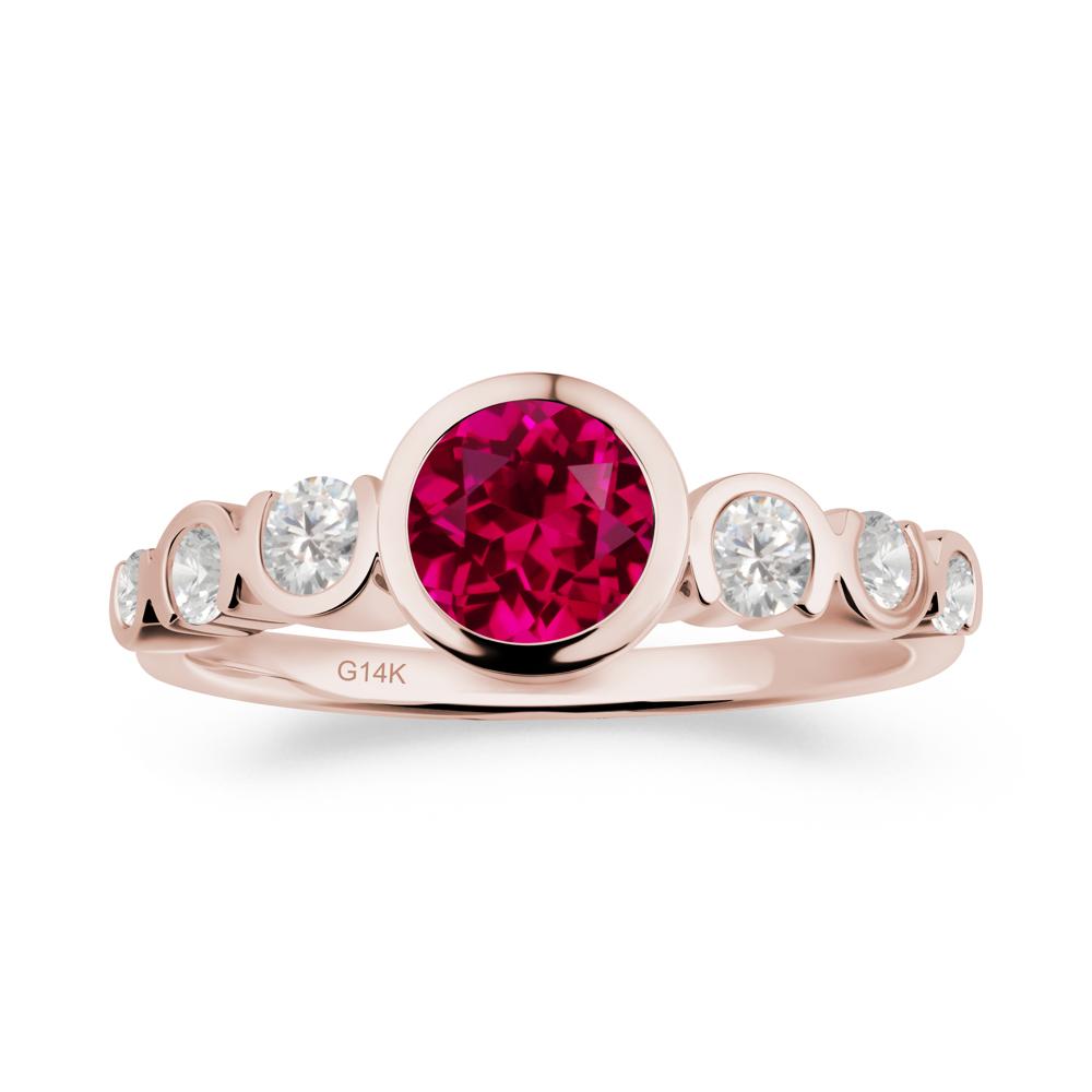 Ruby Multi Stone Engagement Ring - LUO Jewelry #metal_14k rose gold