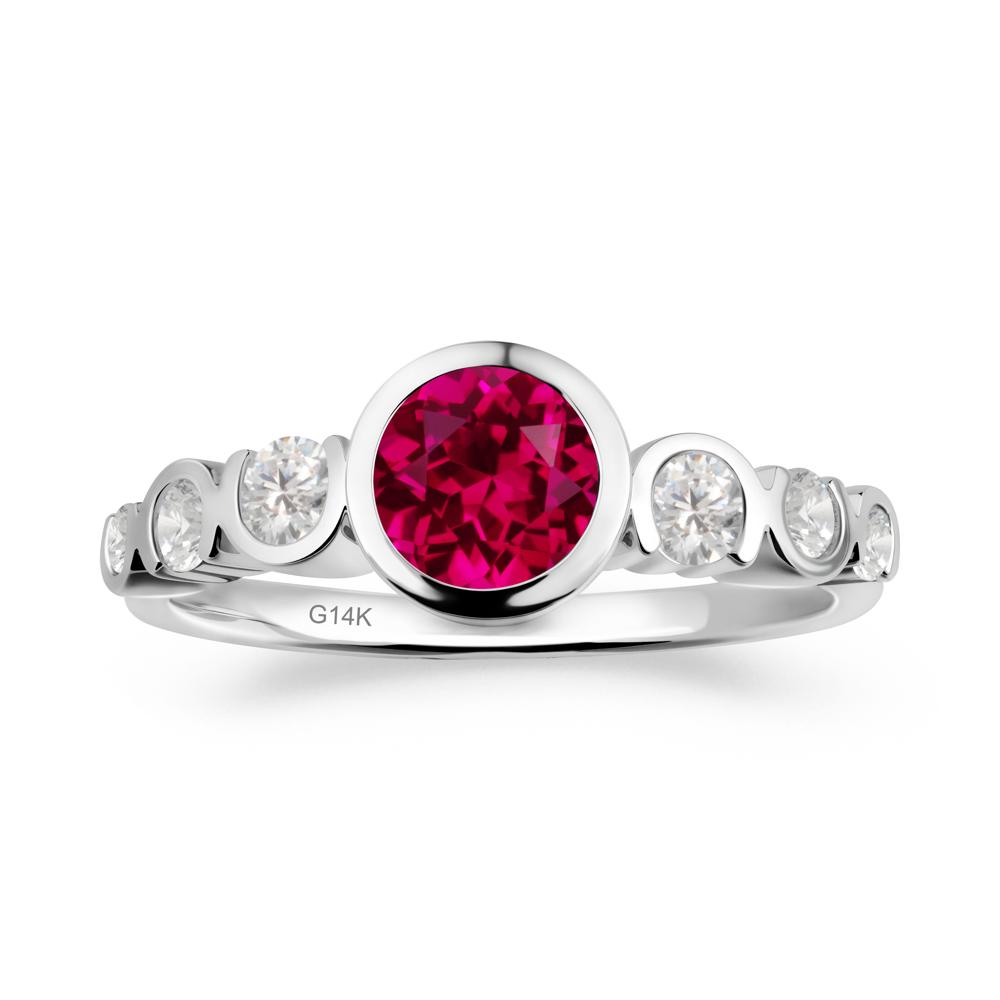 Ruby Multi Stone Engagement Ring - LUO Jewelry #metal_14k white gold