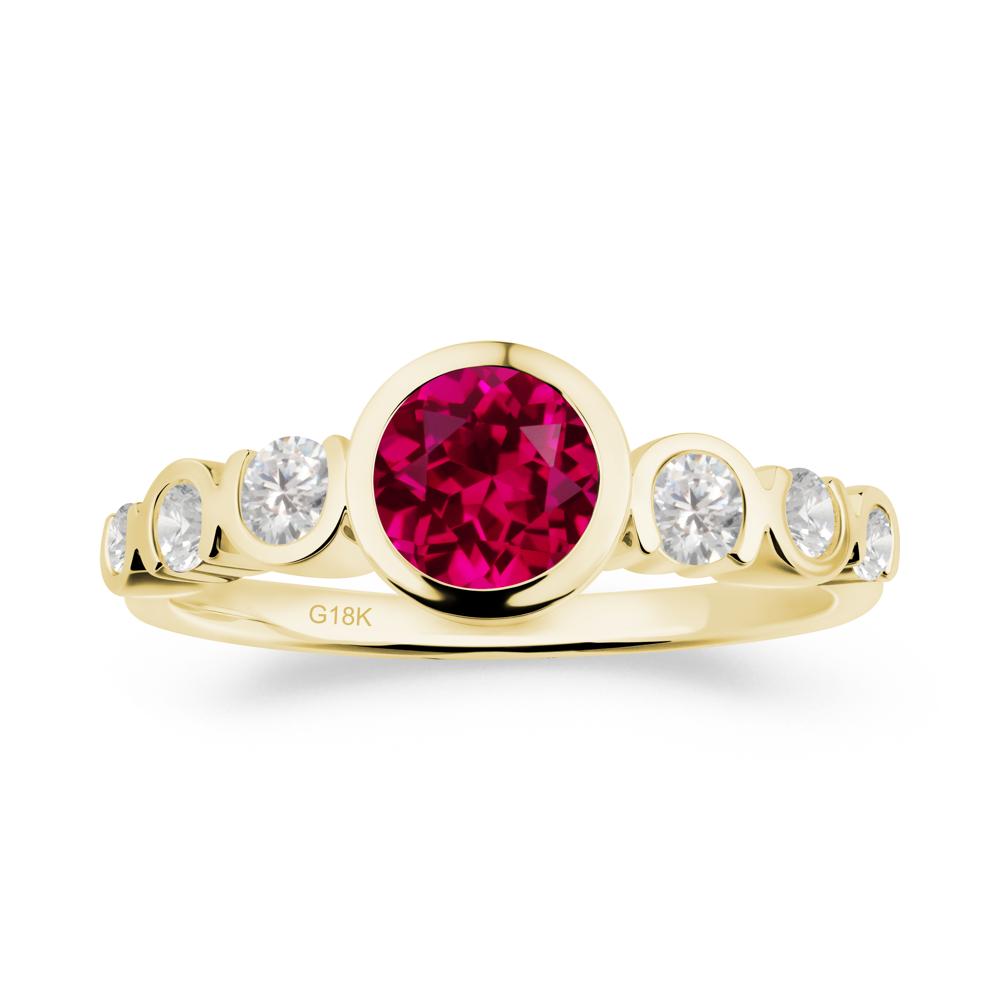 Ruby Multi Stone Engagement Ring - LUO Jewelry #metal_18k yellow gold