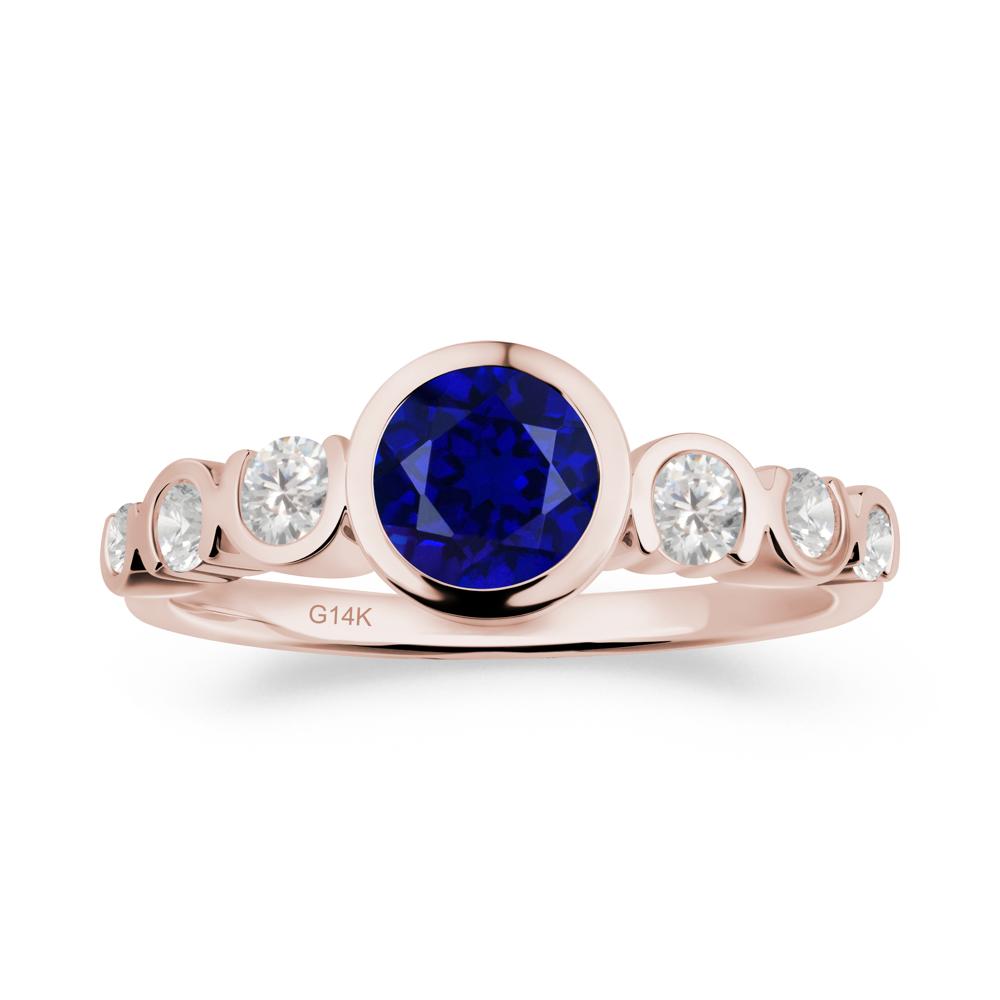 Sapphire Multi Stone Engagement Ring - LUO Jewelry #metal_14k rose gold