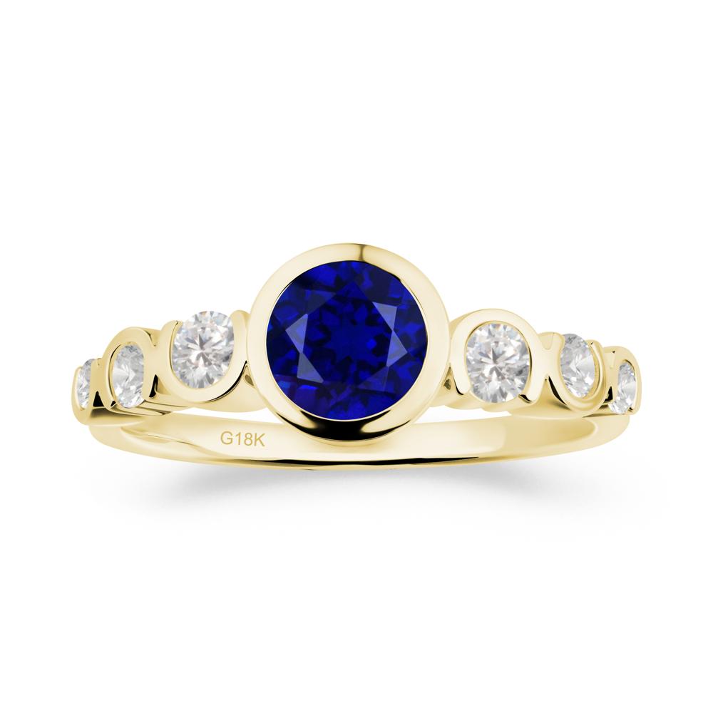 Sapphire Multi Stone Engagement Ring - LUO Jewelry #metal_18k yellow gold