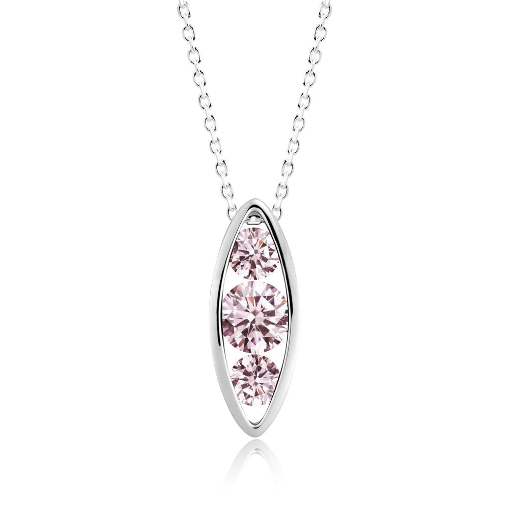 Pod Inpsired Pink Cubic Zirconia Necklace - LUO Jewelry #metal_sterling silver