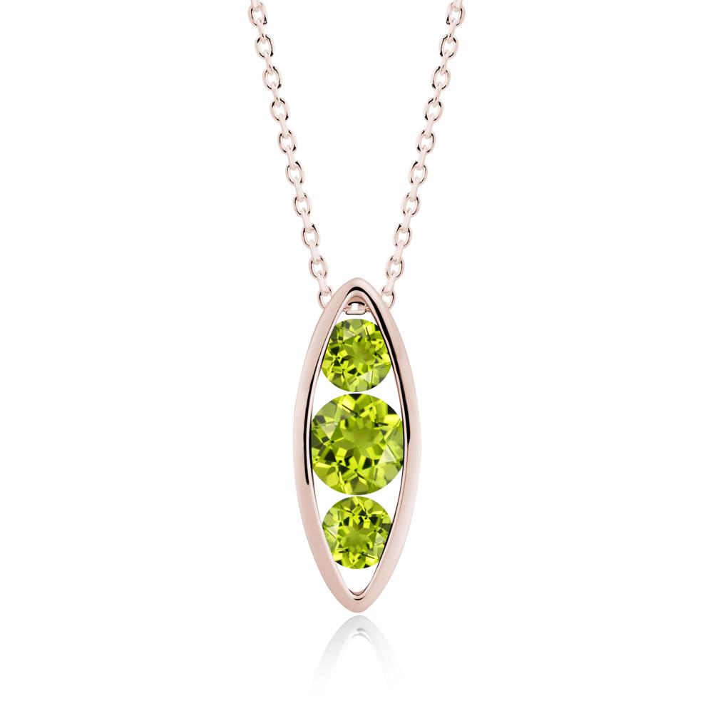 Pod Inpsired Peridot Necklace - LUO Jewelry #metal_14k rose gold