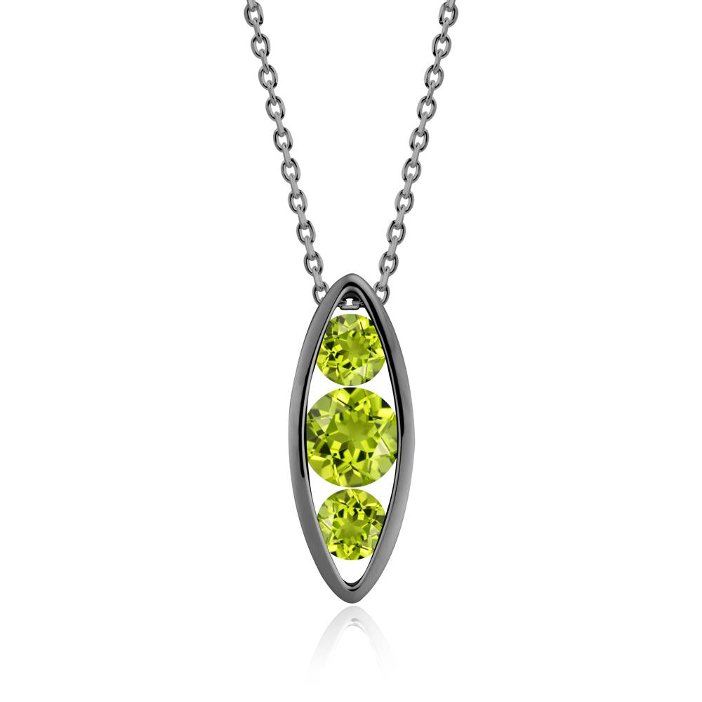 Pod Inpsired Peridot Necklace - LUO Jewelry #metal_black finish sterling silver