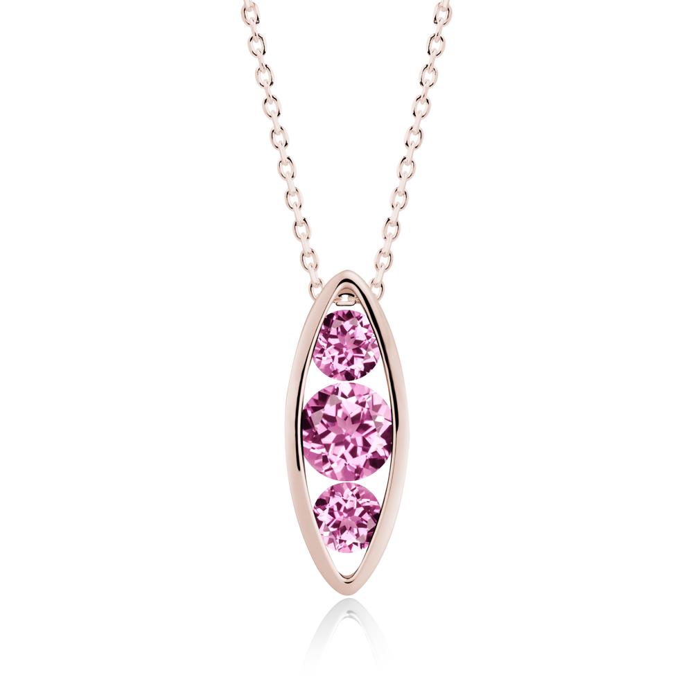 Pod Inpsired Pink Sapphire Necklace - LUO Jewelry #metal_14k rose gold