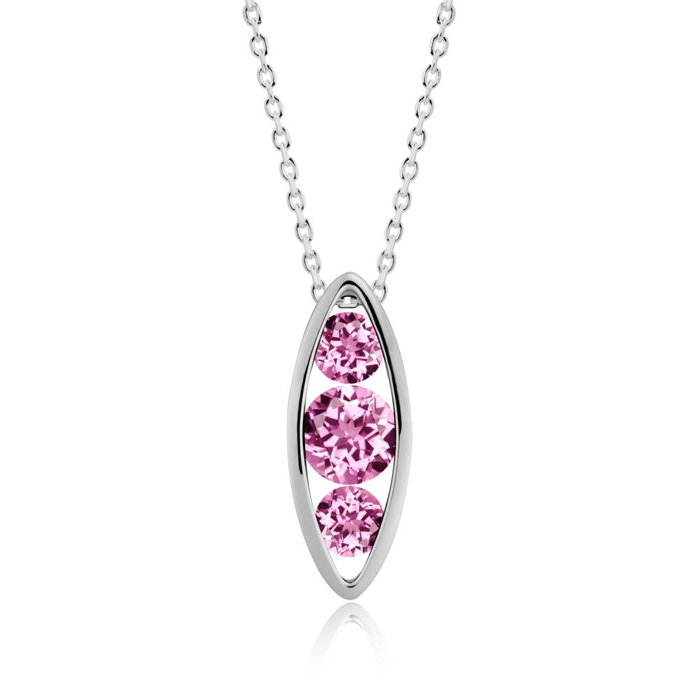 Pod Inpsired Pink Sapphire Necklace - LUO Jewelry #metal_platinum