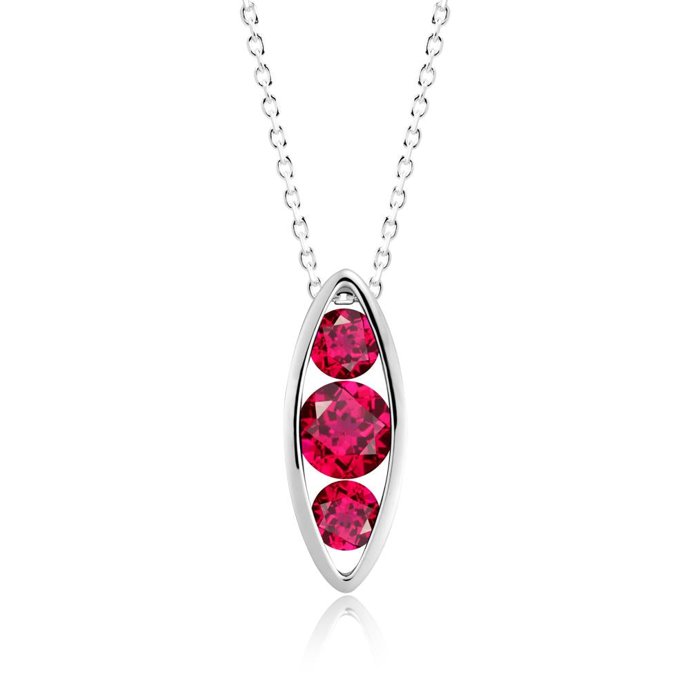Pod Inpsired Ruby Necklace - LUO Jewelry #metal_18k white gold