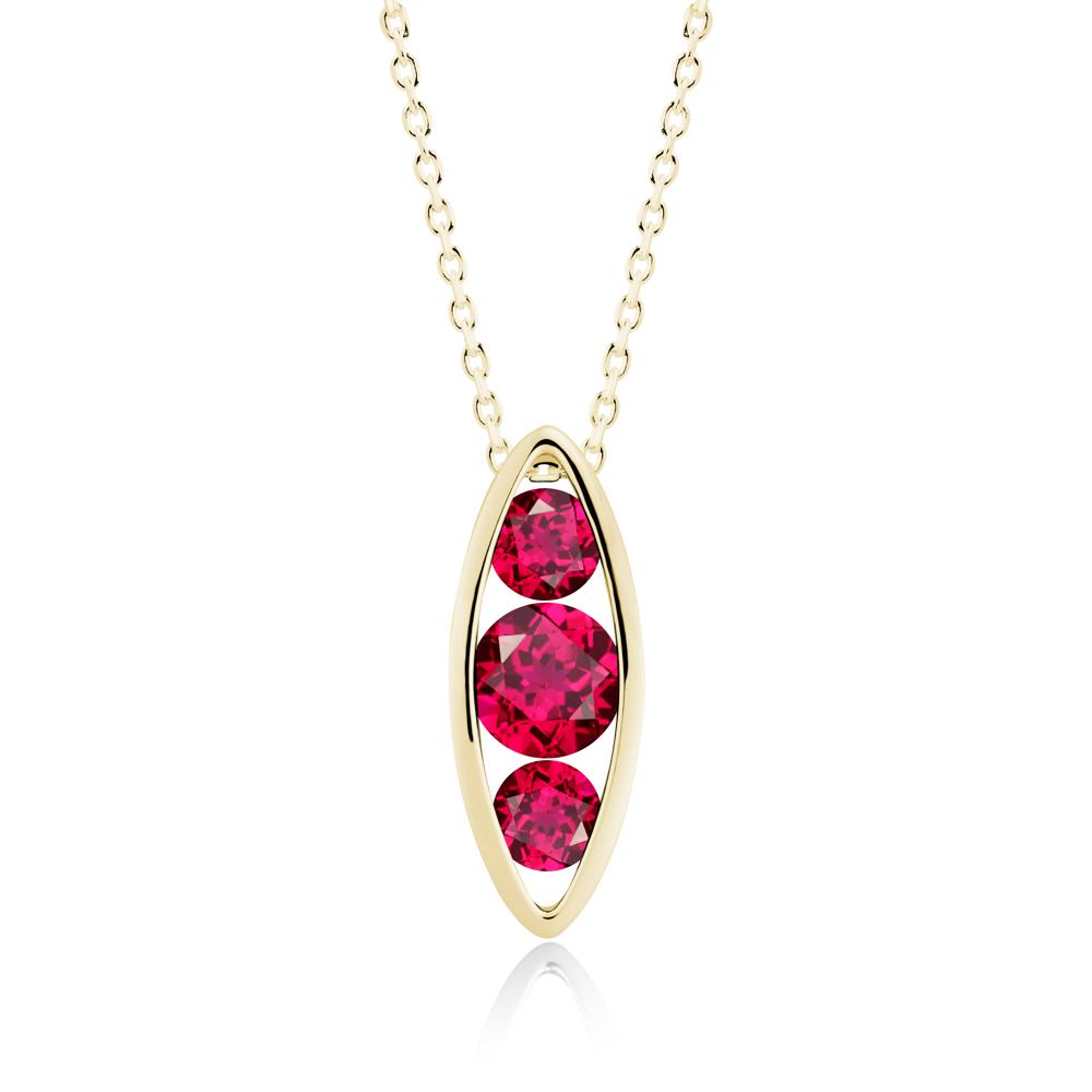 Pod Inpsired Ruby Necklace - LUO Jewelry #metal_18k yellow gold