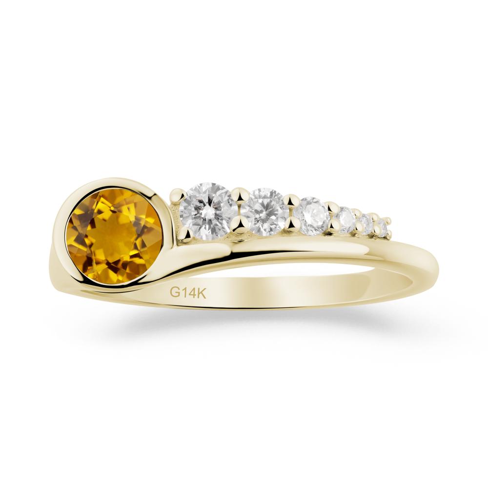 Six-Stone Graduated Bezel Citrine Ring - LUO Jewelry #metal_14k yellow gold