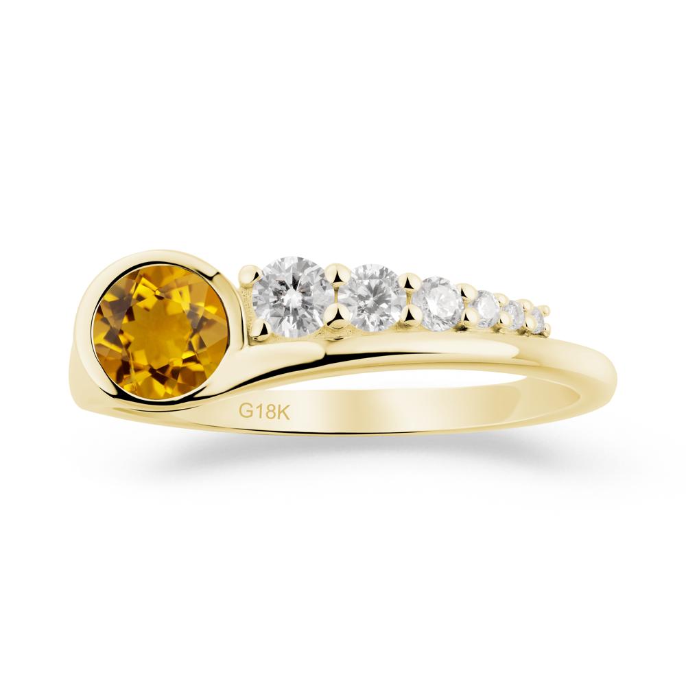 Six-Stone Graduated Bezel Citrine Ring - LUO Jewelry #metal_18k yellow gold