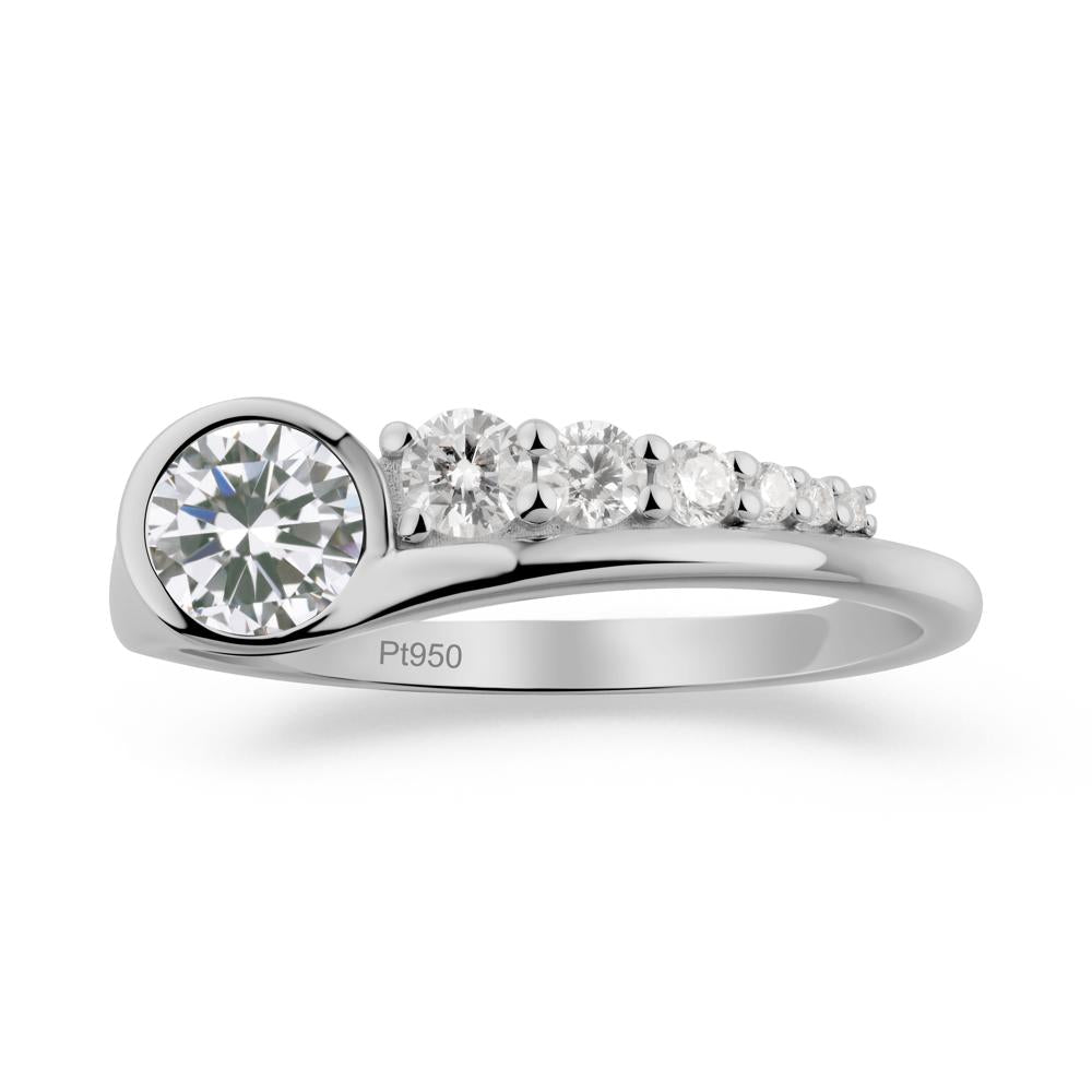 Six-Stone Graduated Bezel Cubic Zirconia Ring - LUO Jewelry #metal_platinum