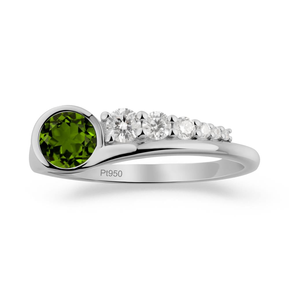 Round Diopside Graduated Bubble Ring - LUO Jewelry #metal_platinum