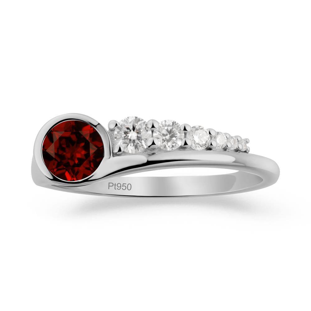 Round Garnet Graduated Bubble Ring - LUO Jewelry #metal_platinum