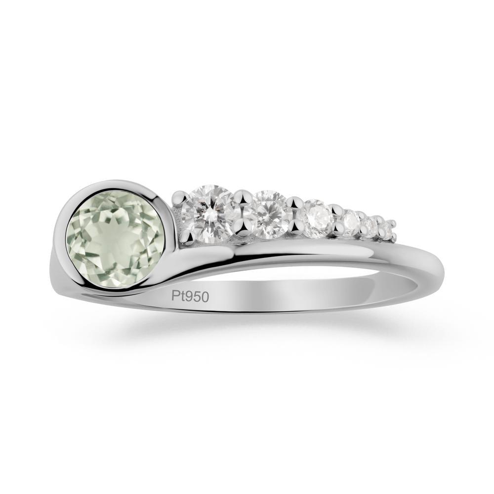 Six-Stone Graduated Bezel Green Amethyst Ring - LUO Jewelry #metal_platinum
