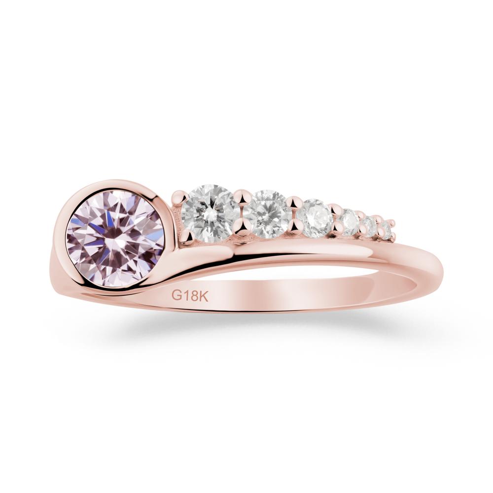 Six-Stone Graduated Bezel Pink Cubic Zirconia Ring - LUO Jewelry #metal_18k rose gold