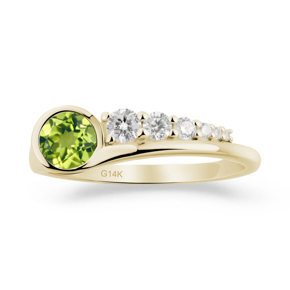 Round Peridot Graduated Bubble Ring - LUO Jewelry #metal_14k yellow gold