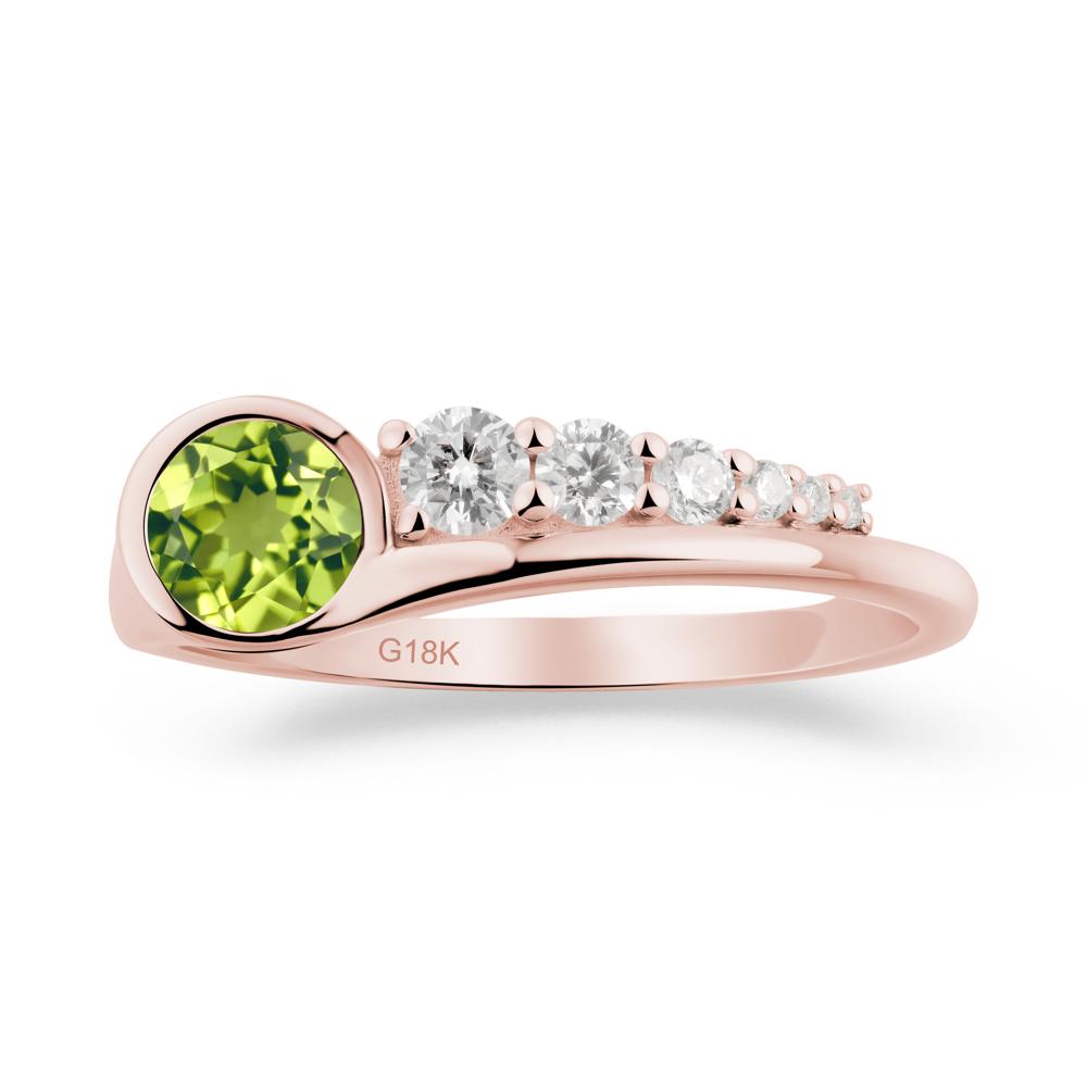 Round Peridot Graduated Bubble Ring - LUO Jewelry #metal_18k rose gold